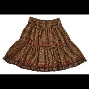 Prairie skirt with lace and gold accents, size med